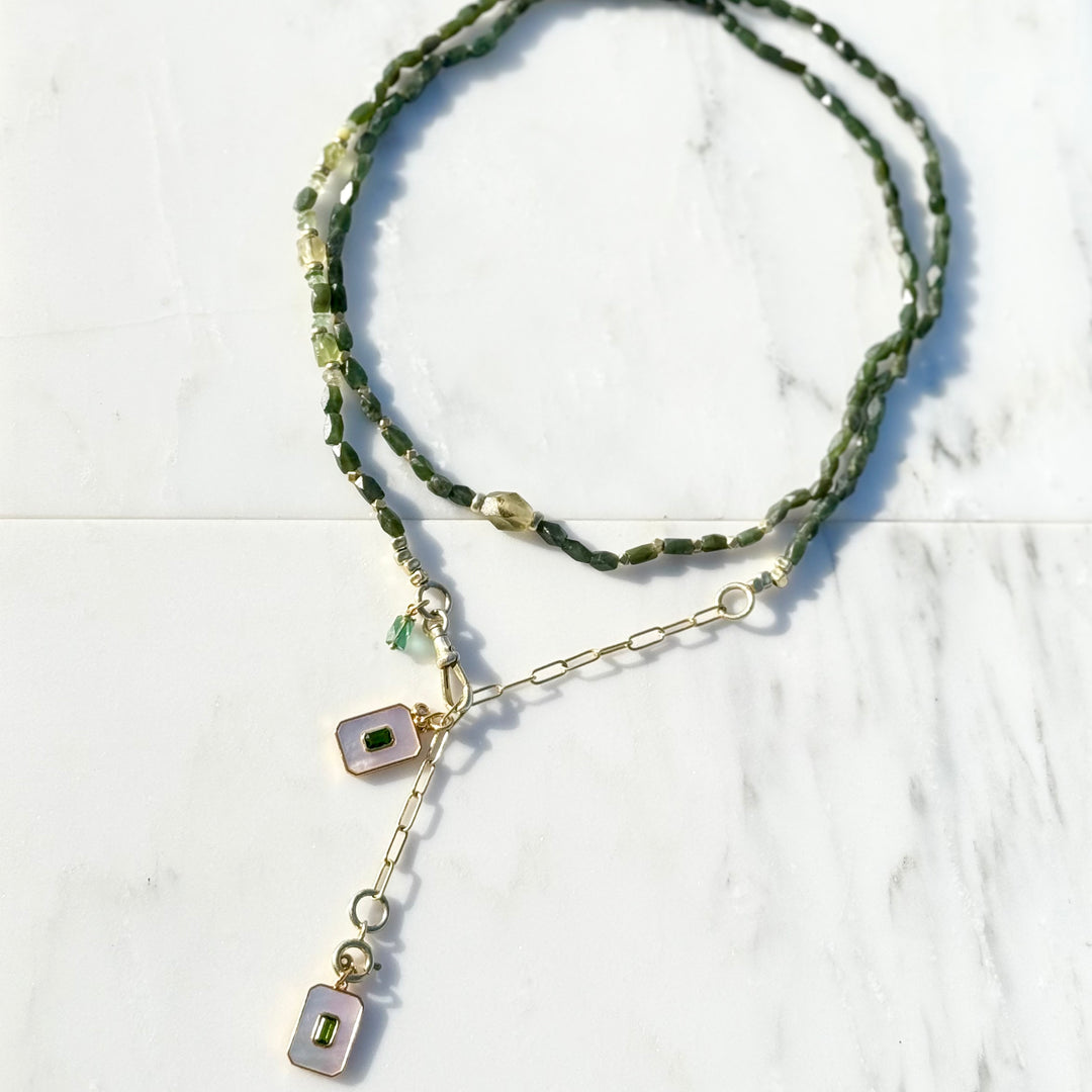 Colier Hera Aventurine, Argint Aurit