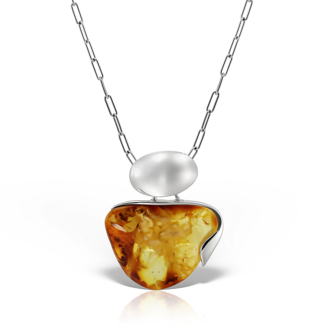 Colier XL Amber Solace, Argint