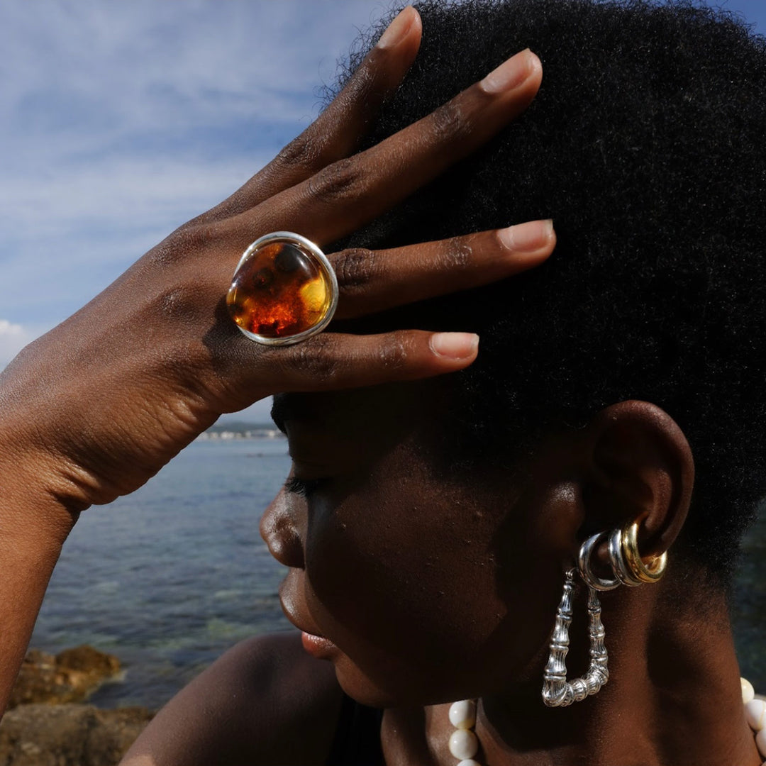 Amber Amnesia #30 Ring, Sterling Silver