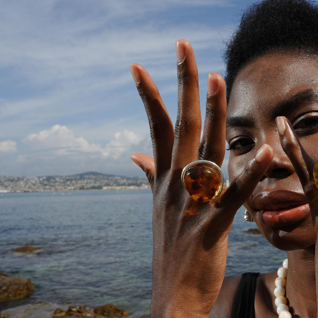 Amber Amnesia #30 Ring, Sterling Silver