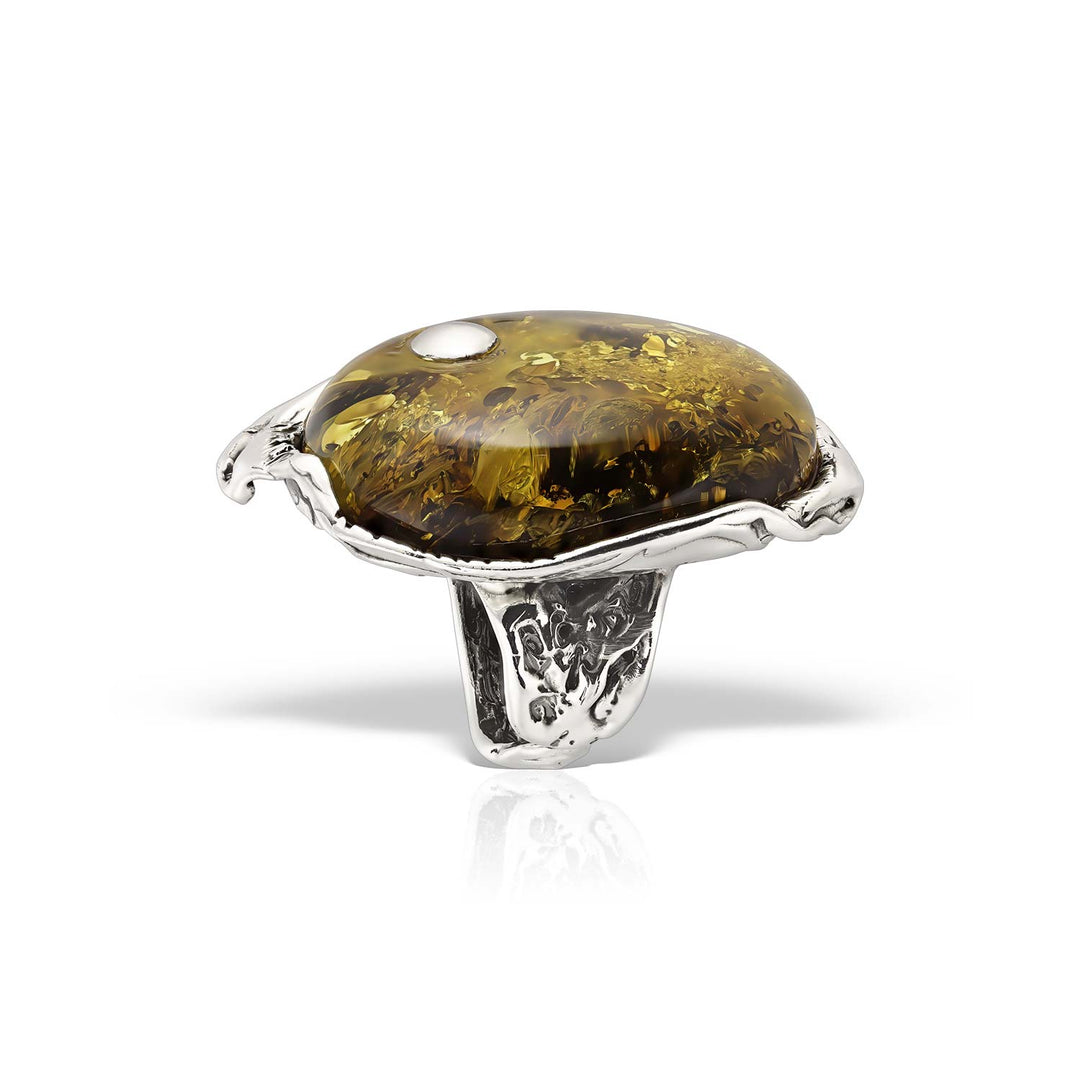 Amber La Belle Epoque #42 Ring, Sterling Silver