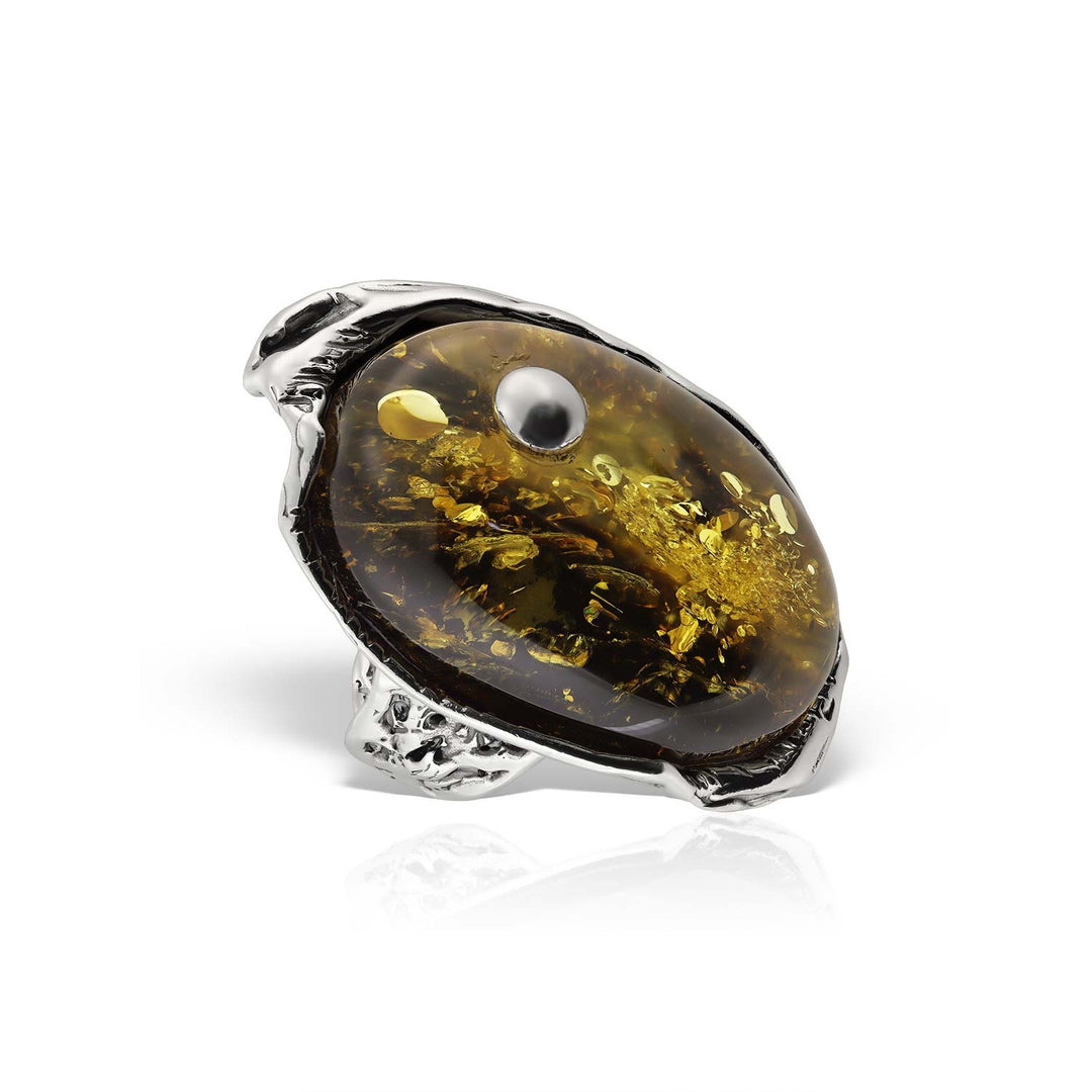 Amber La Belle Epoque #42 Ring, Sterling Silver
