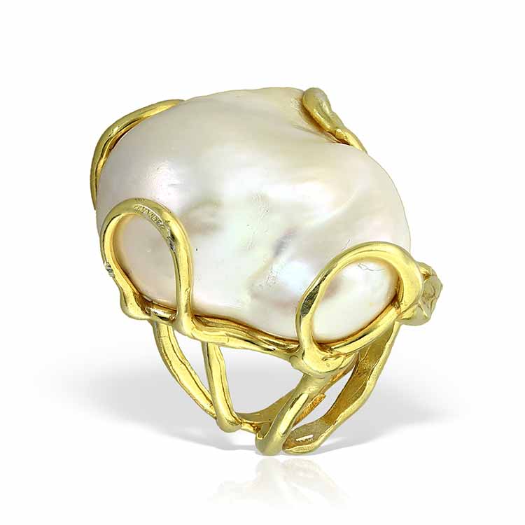 Inel Disorder Pearl S, Argint Aurit