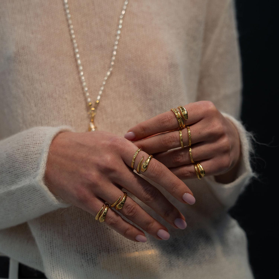 Hiss Ring, Gold-Plated Silver