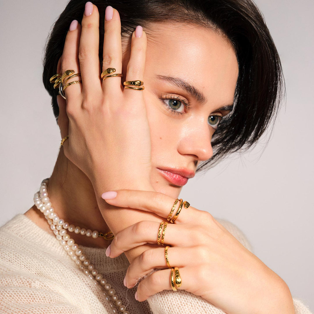 Hiss Ring, Gold-Plated Silver