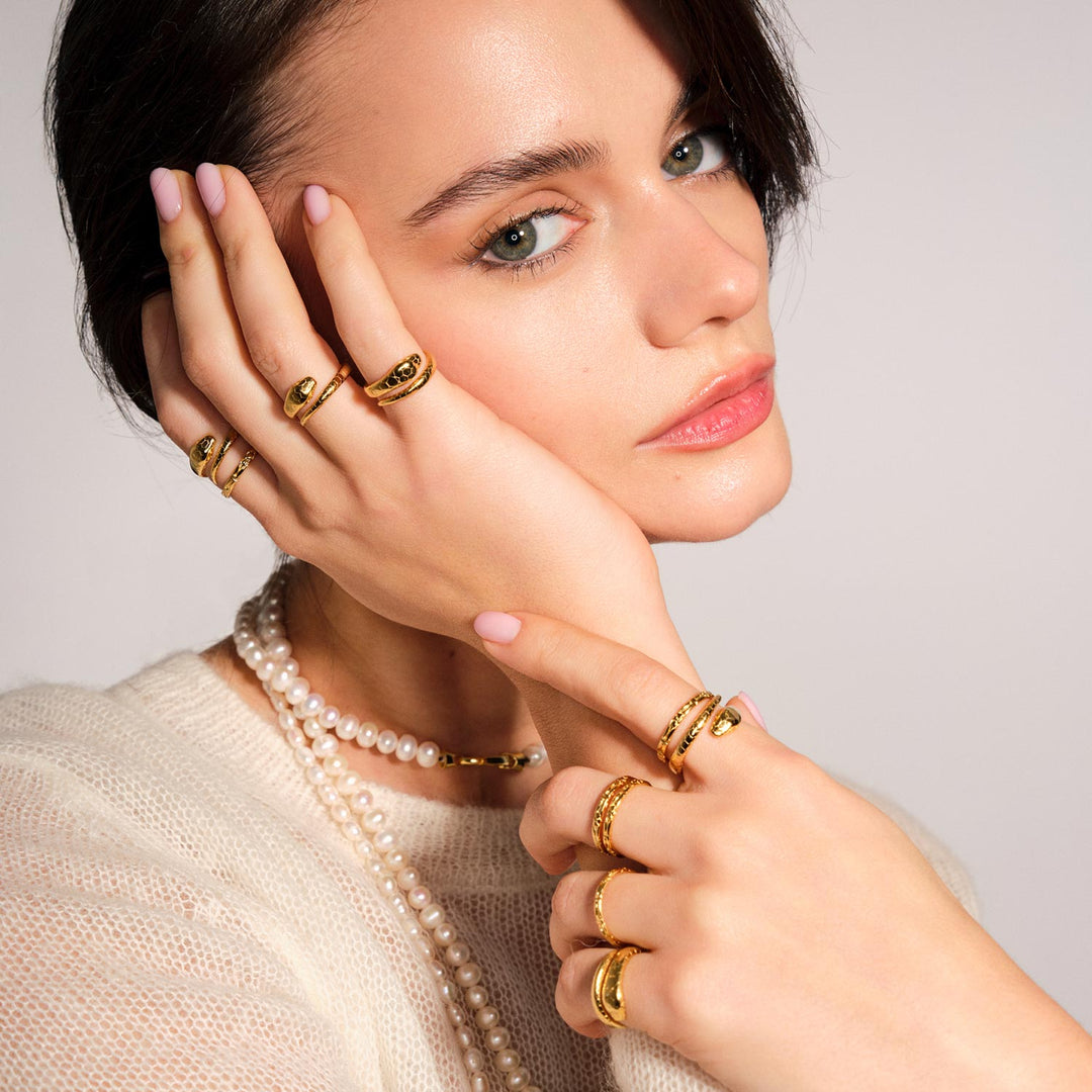 Hiss Ring, Gold-Plated Silver