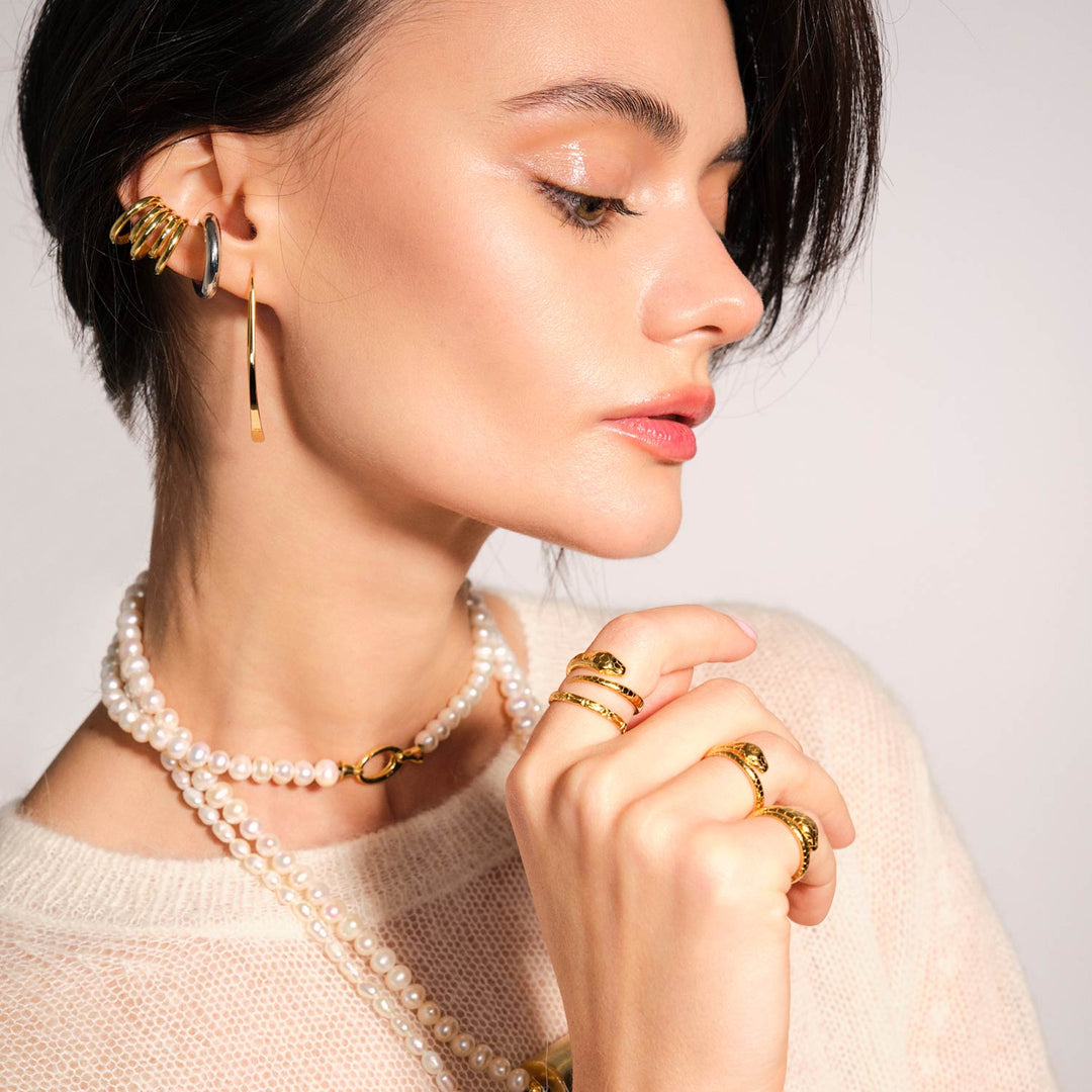 Hiss Ring, Gold-Plated Silver