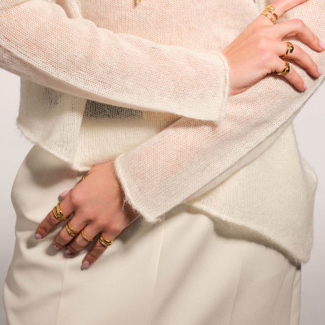 Hiss Ring, Gold-Plated Silver