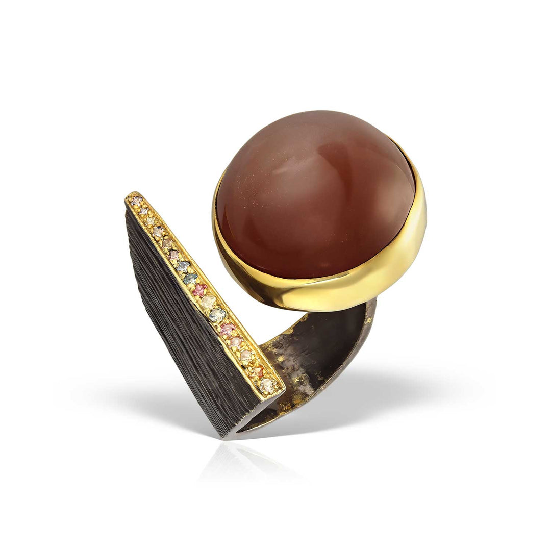 La Marquise Ring, Moonstone and Sterling Silver