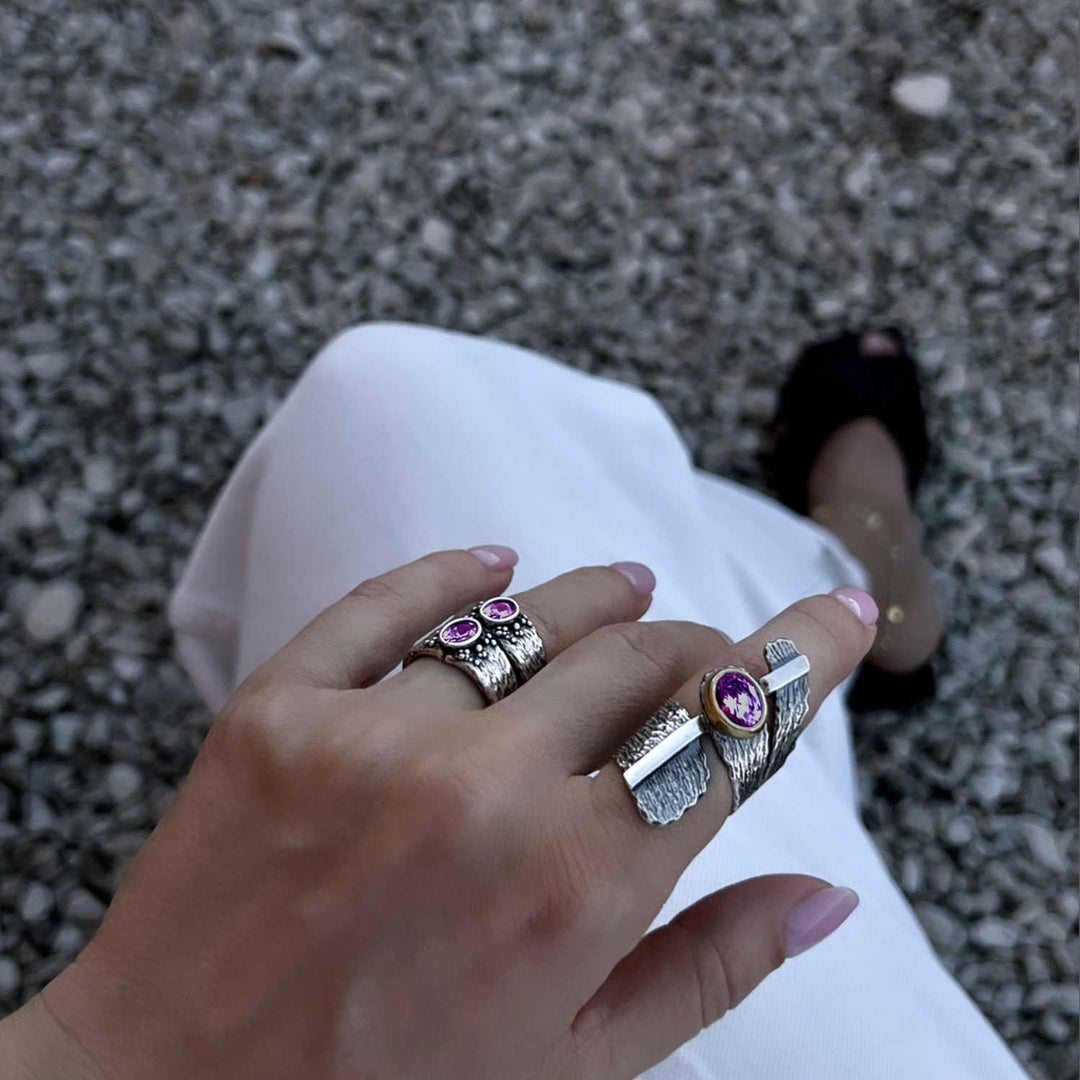 Inel Violet Lapirra din Argint