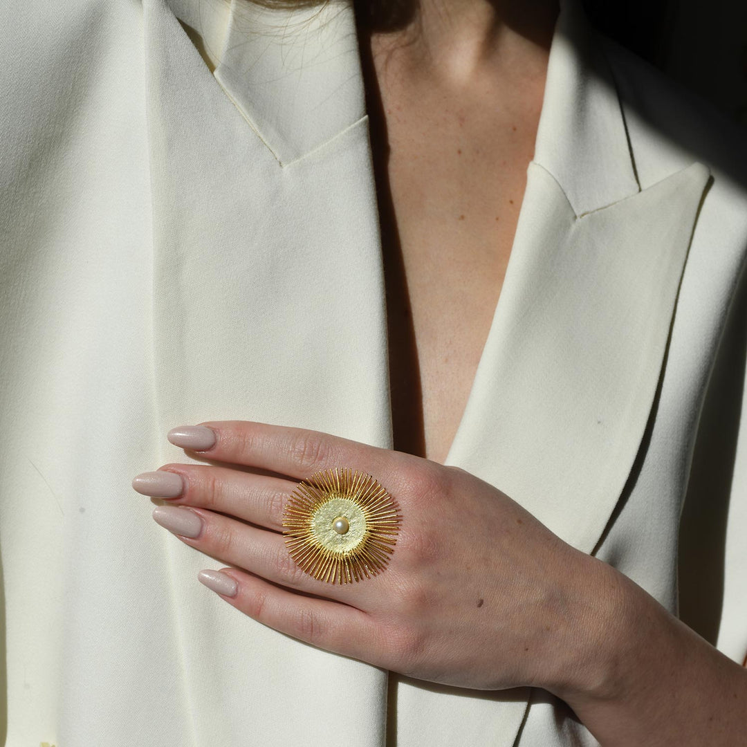 Midsommar Ring, Gold Plated Silver