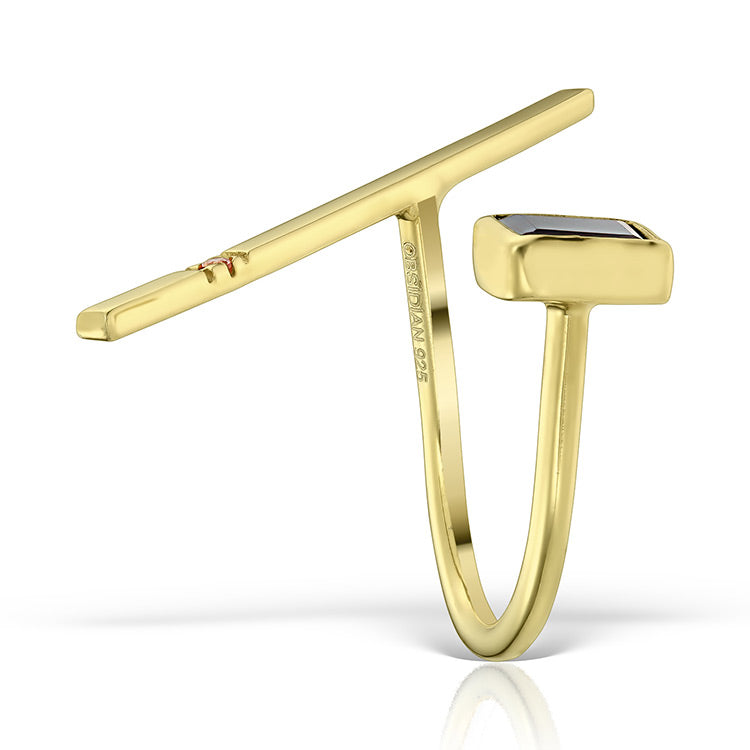 Minori Dark Ring in Gilded Silver