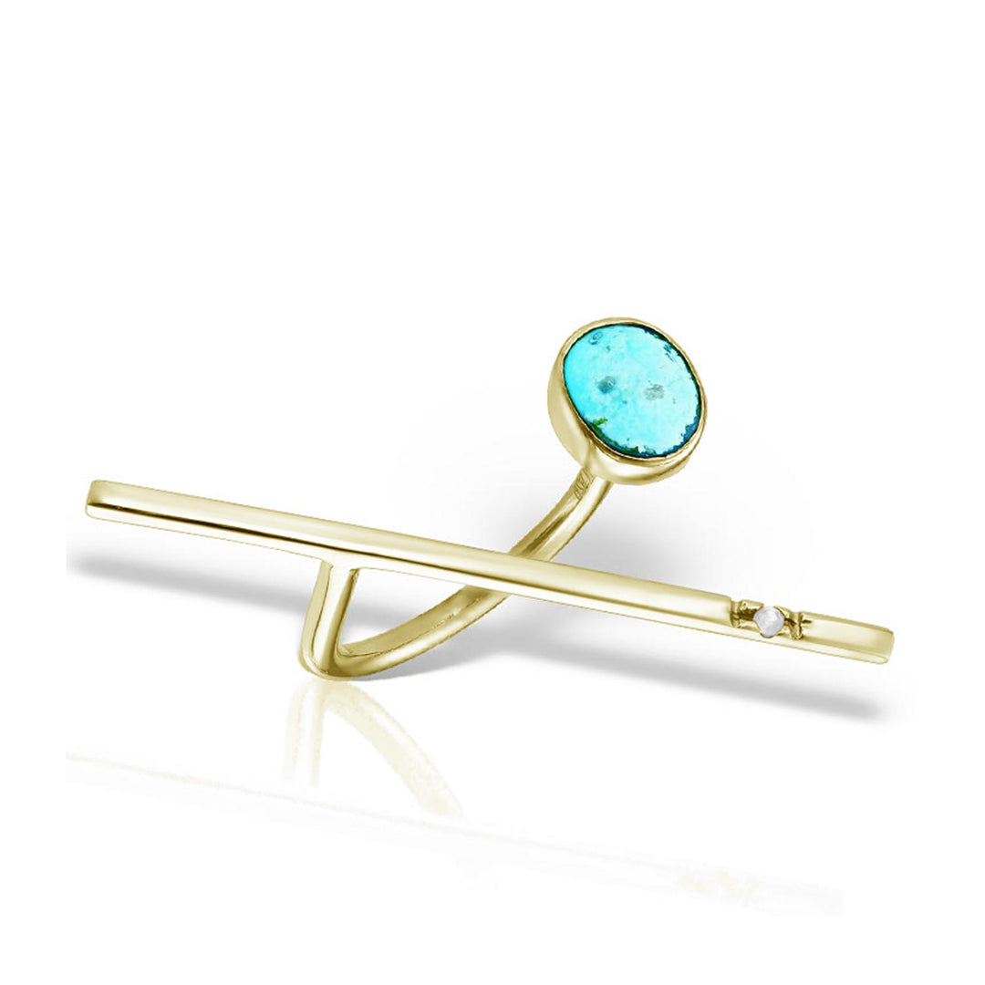 Minori Turquoise Ring, Gold-Plated Silver
