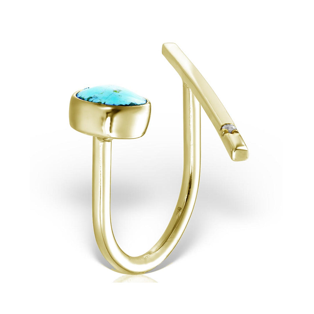 Minori Turquoise Ring, Gold-Plated Silver