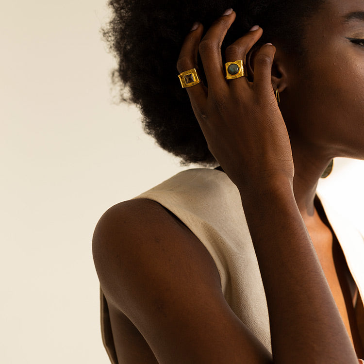 Renfeld Ring, Citrine and Gilt Silver