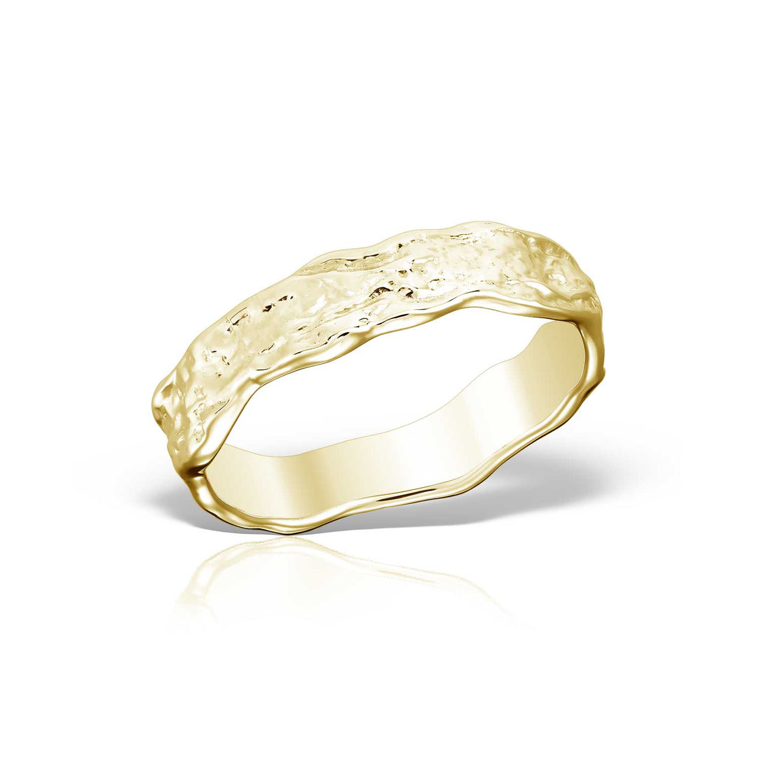 Inel Rough Band, Argint Aurit