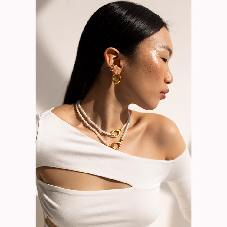 Minima Earcuff Earrings, Silver