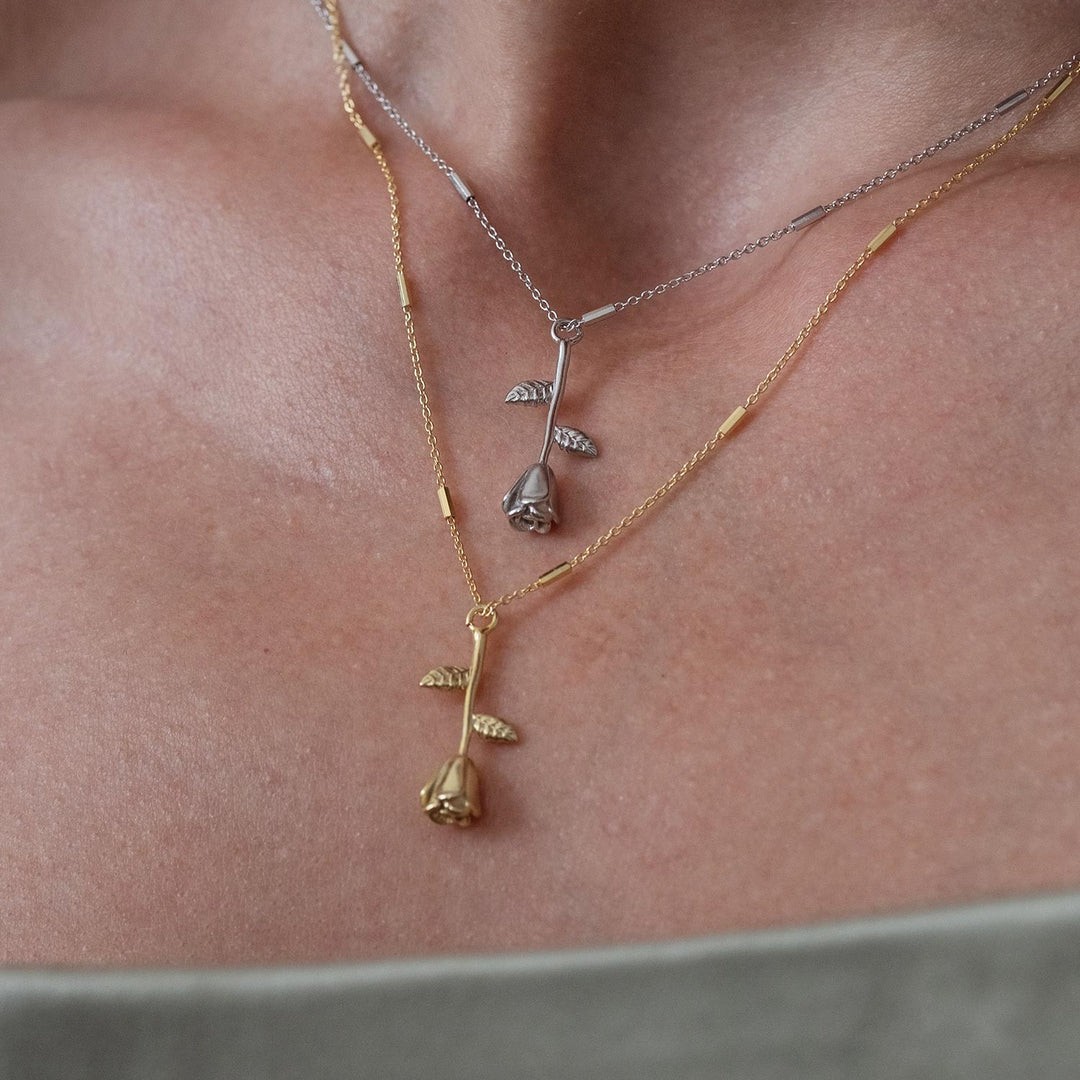 Rose Absente Necklace, Sterling Silver