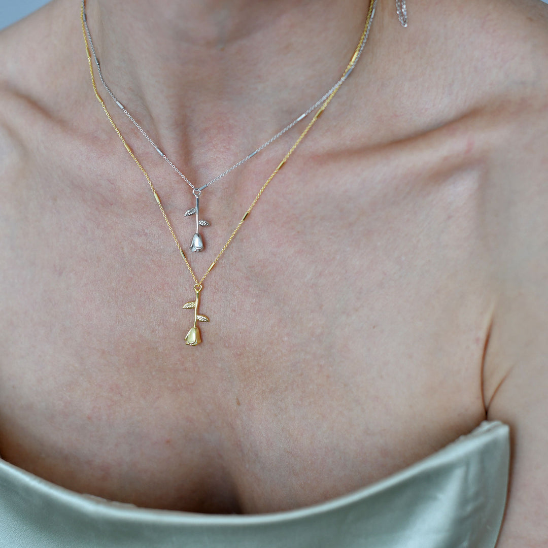 Rose Absente Necklace, Gold-Plated Silver