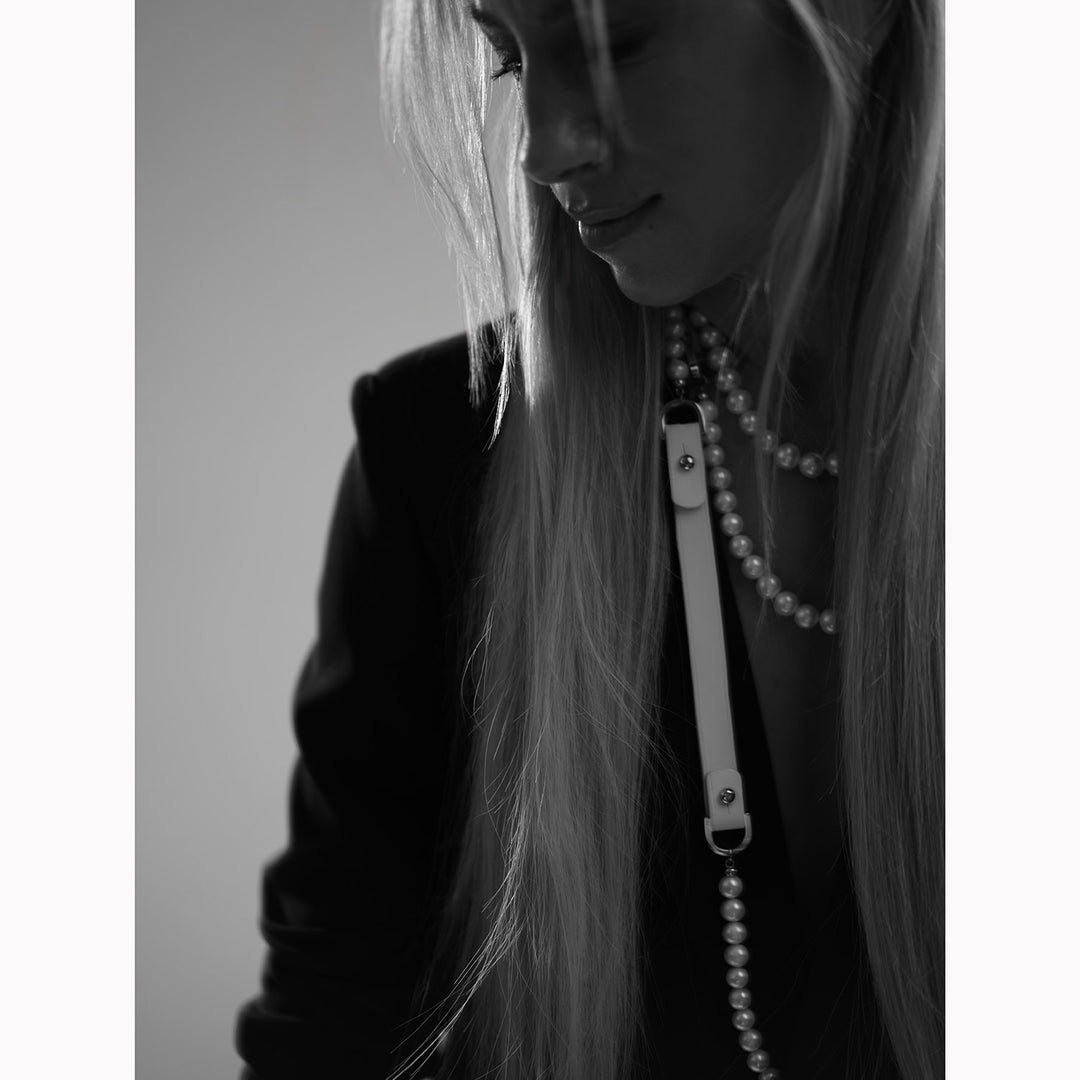 Arwen L Necklace, Pearls and Leather
