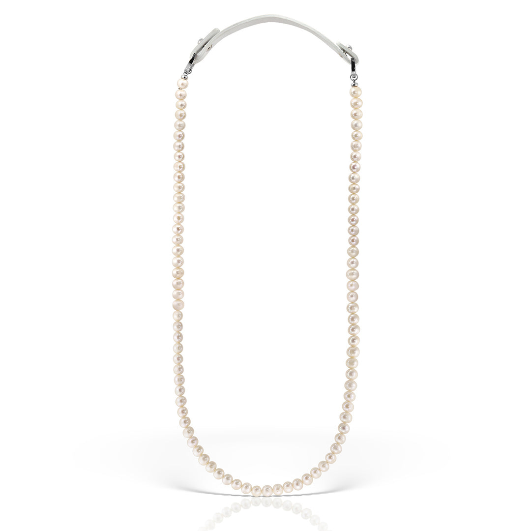 Arwen L Necklace, Pearls and Leather