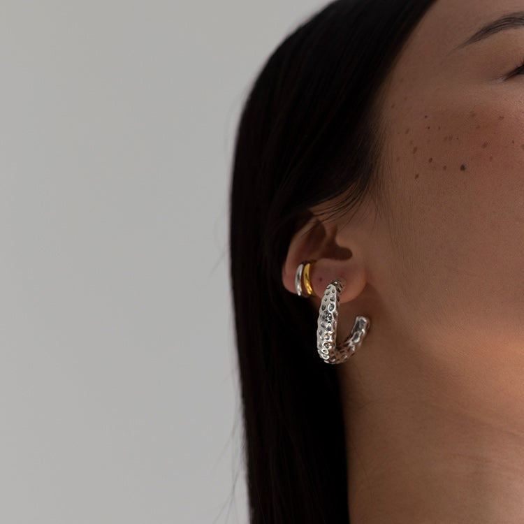 Minima Earcuff Earrings, Silver
