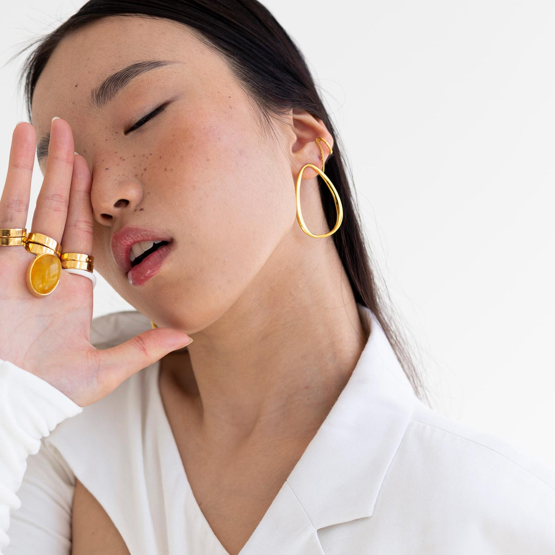 Miramar Earrings in Gold-plated Silver