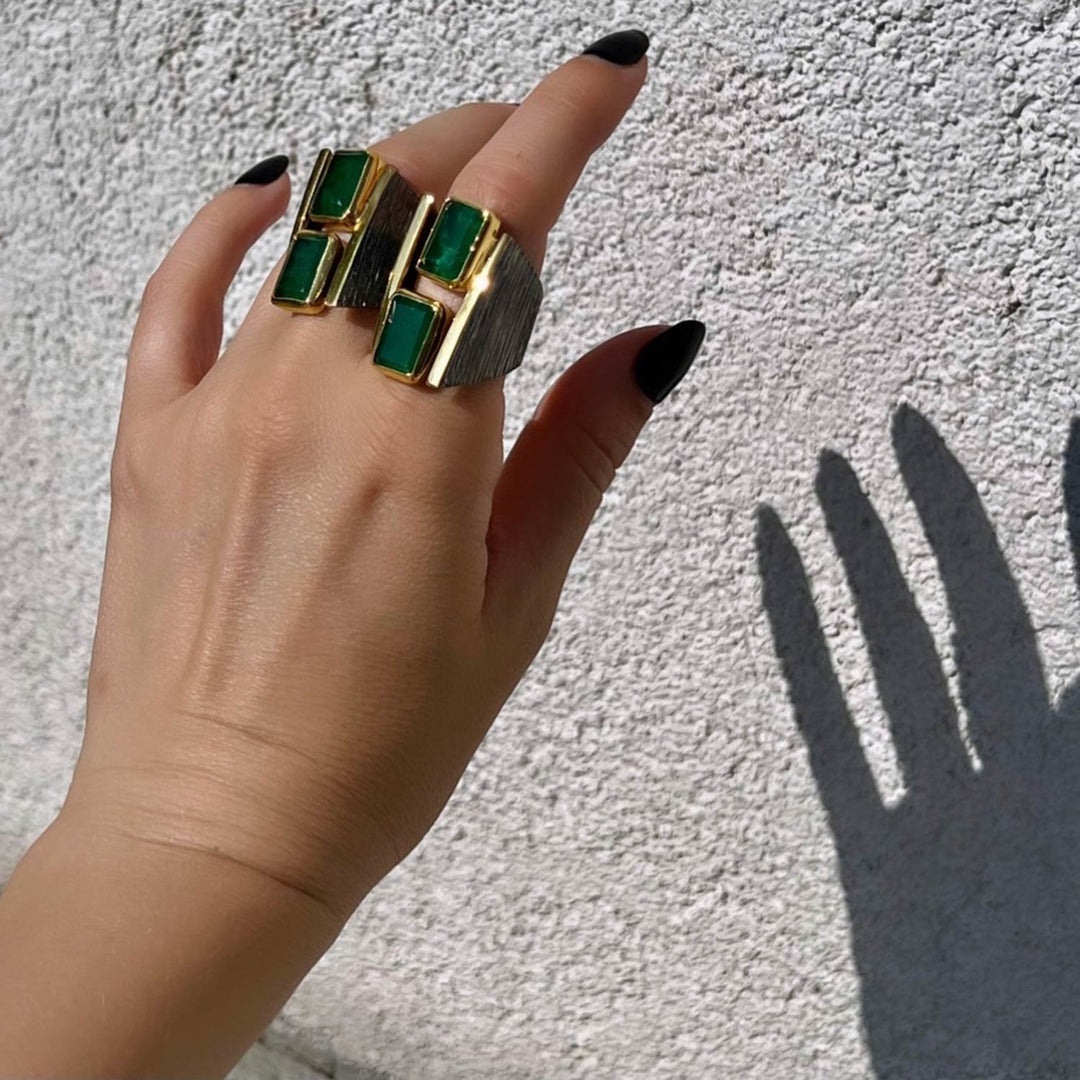 Inel Aristocracy Green Esteem, Argint