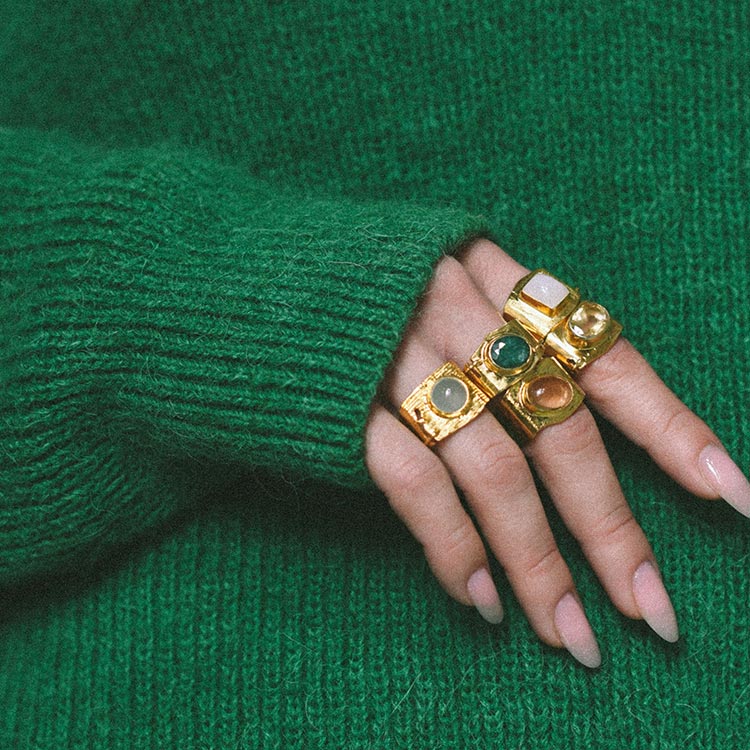 Renfeld Ring, Citrine and Gilt Silver