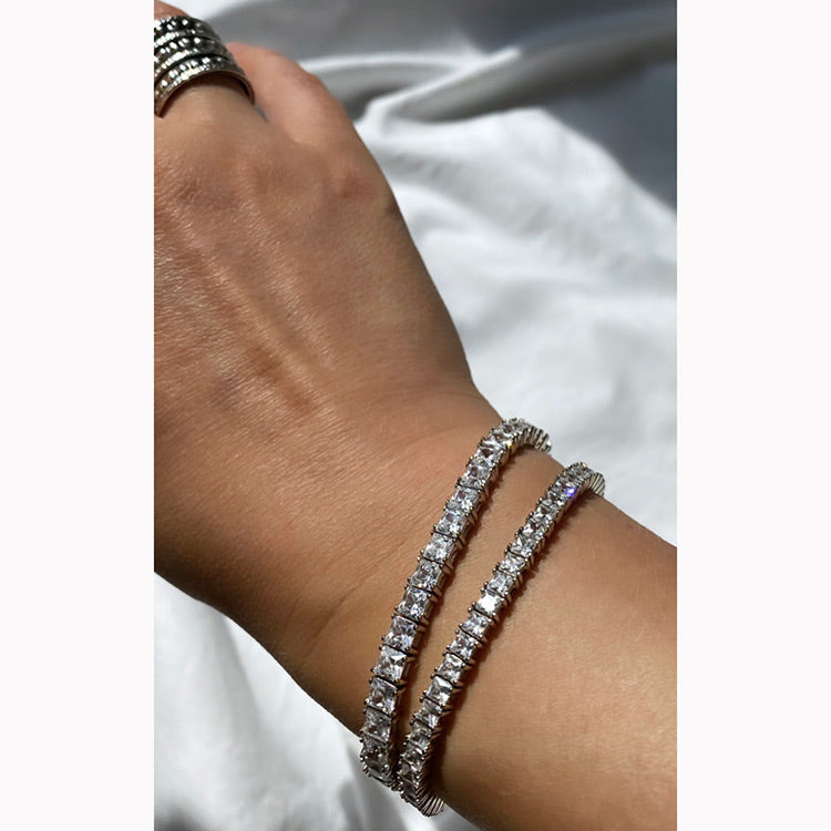 Silver Tennis Square Cut 45 bracelet