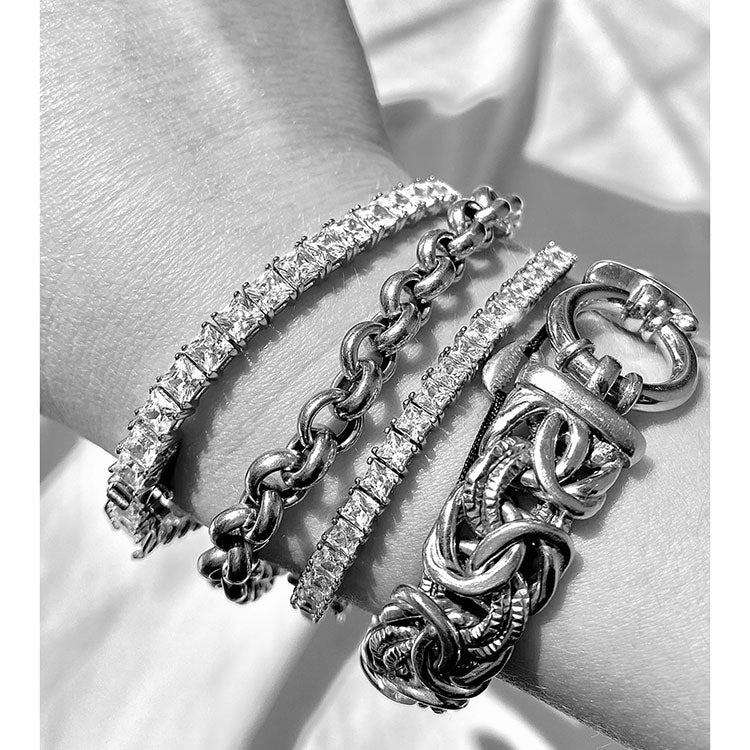 Silver Tennis Square Cut 45 bracelet