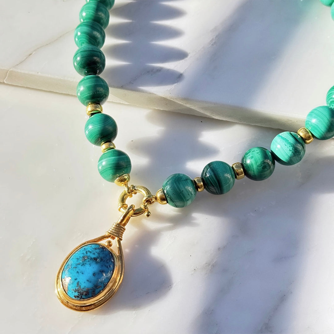 Colier Verdana Turquoise, Argint Aurit