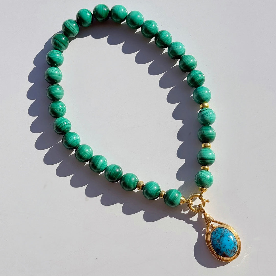 Colier Verdana Turquoise, Argint Aurit