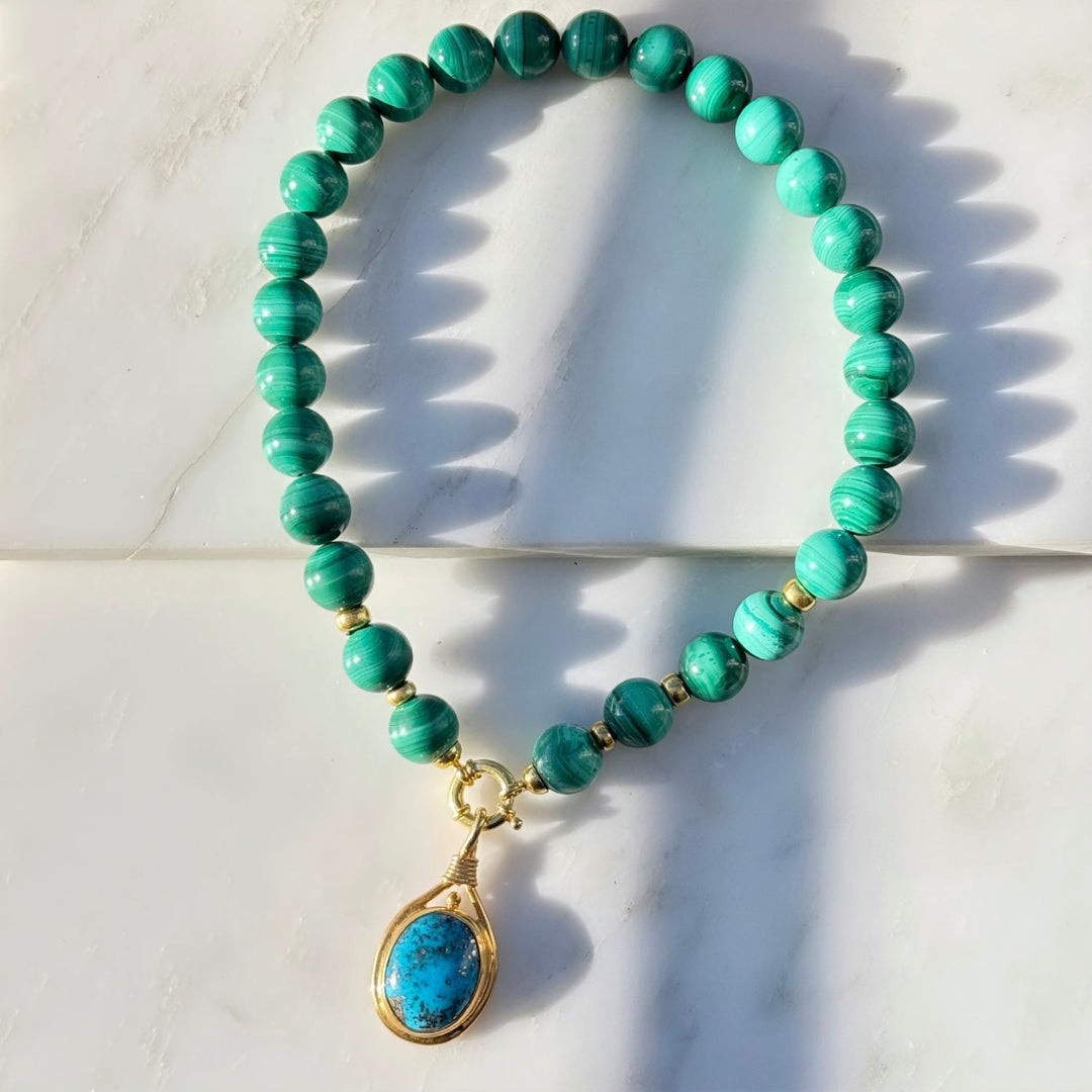 Colier Verdana Turquoise, Argint Aurit