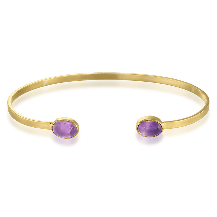 Amethyst Torque Bracelet, Silver Gilt