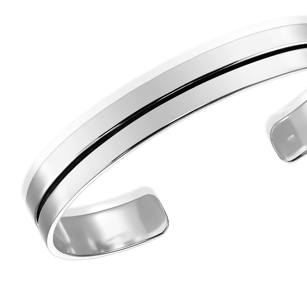 Bratara Mankind Striped Torque, Argint