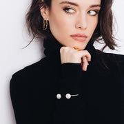 Black Pearl Torque Bracelet, Gold-Plated Silver