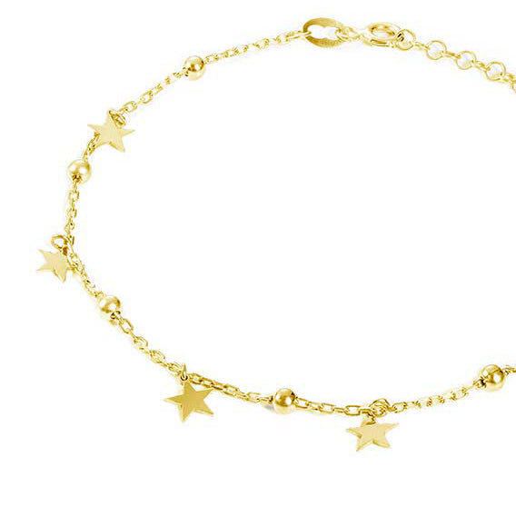 Salba Foot Bracelet with Stars in Gilded Silver