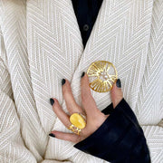 Brosa Fireworks Pearl, Argint Aurit