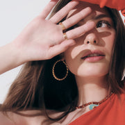 Cercei Aragon Hoops L, Argint Aurit