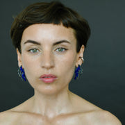 Azael Isset Dark Mini Earrings, Lapis Lazuli, Sterling Silver 