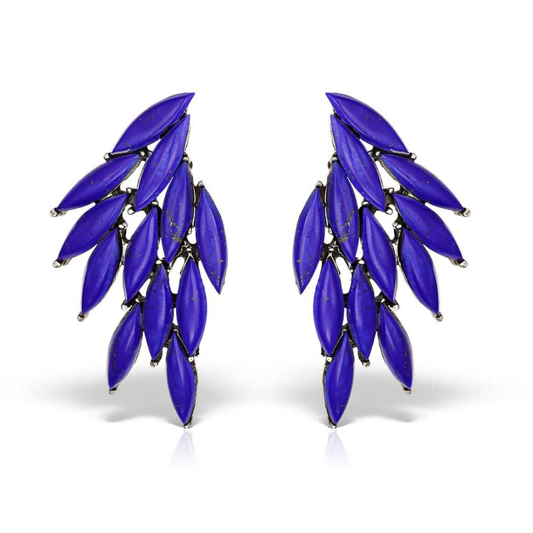 Azael Isset Mini Earrings, Silver and Lapis Lazuli