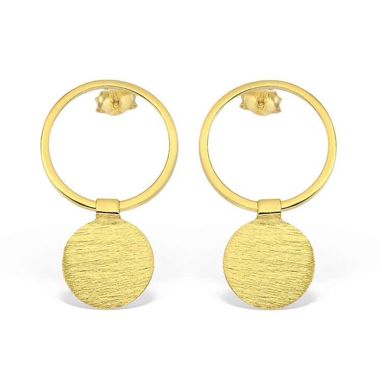 Coin Flip Earrings in Gold Plated Silver