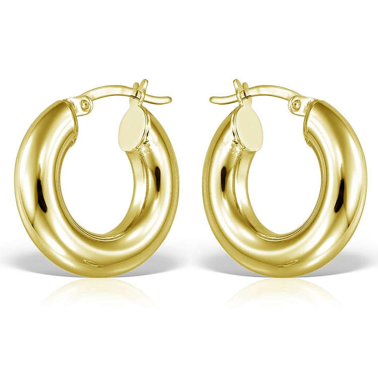 Mini Cake Hoops Earrings in Gold Plated Silver