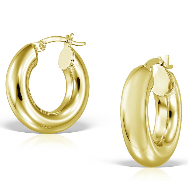 Mini Cake Hoops Earrings in Gold Plated Silver