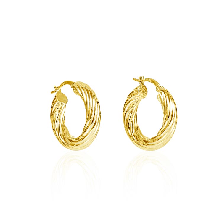 Diversion Hoops S Earrings in Gold Plated Silver