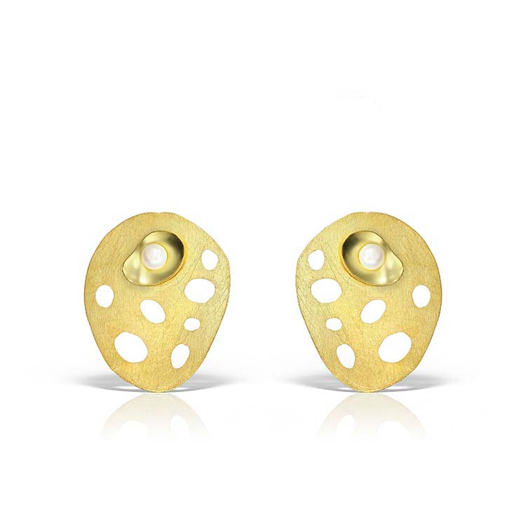 Elegy earrings in gold-plated silver