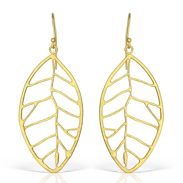 Folliage Earrings in Gilded Silver