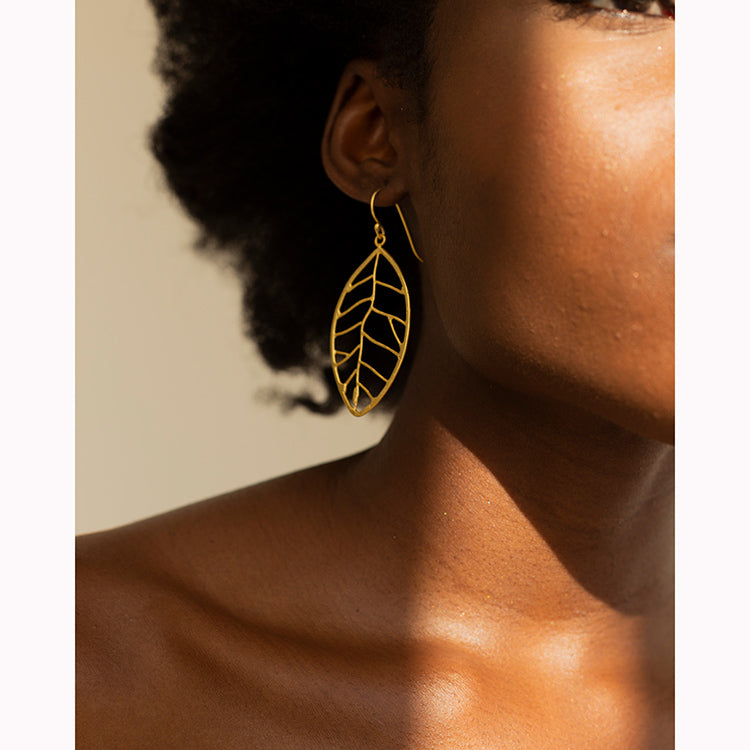 Folliage Earrings in Gilded Silver