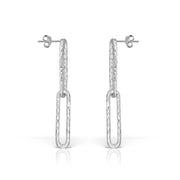 Cercei Hammered Link din Argint